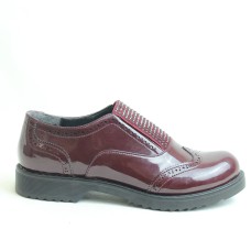 Charmia 119-27-B Bordo Oxford Taşlı Rugan Klasik Ayakkabı