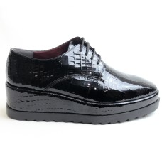 Charmia 379-04-S Siyah Kroko Rugan Klasik Ayakkabı