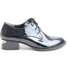 Charmia 122-02-S Siyah Kesik Ökçeli Rugan Klasik Ayakkabı