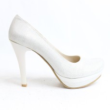 Obucca Beyaz Simli Kapalı Platform Ayakkabı
