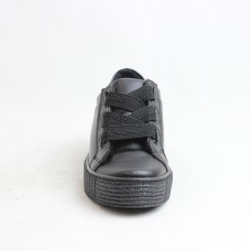 Belpino Siyah Cilt Kalın Taban Günlük Ayakkabı