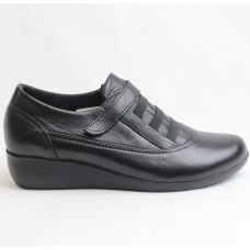 Obucca Siyah Deri Cırtlı Jel Tabanlı 42 Özel Numara Ayakkabı
