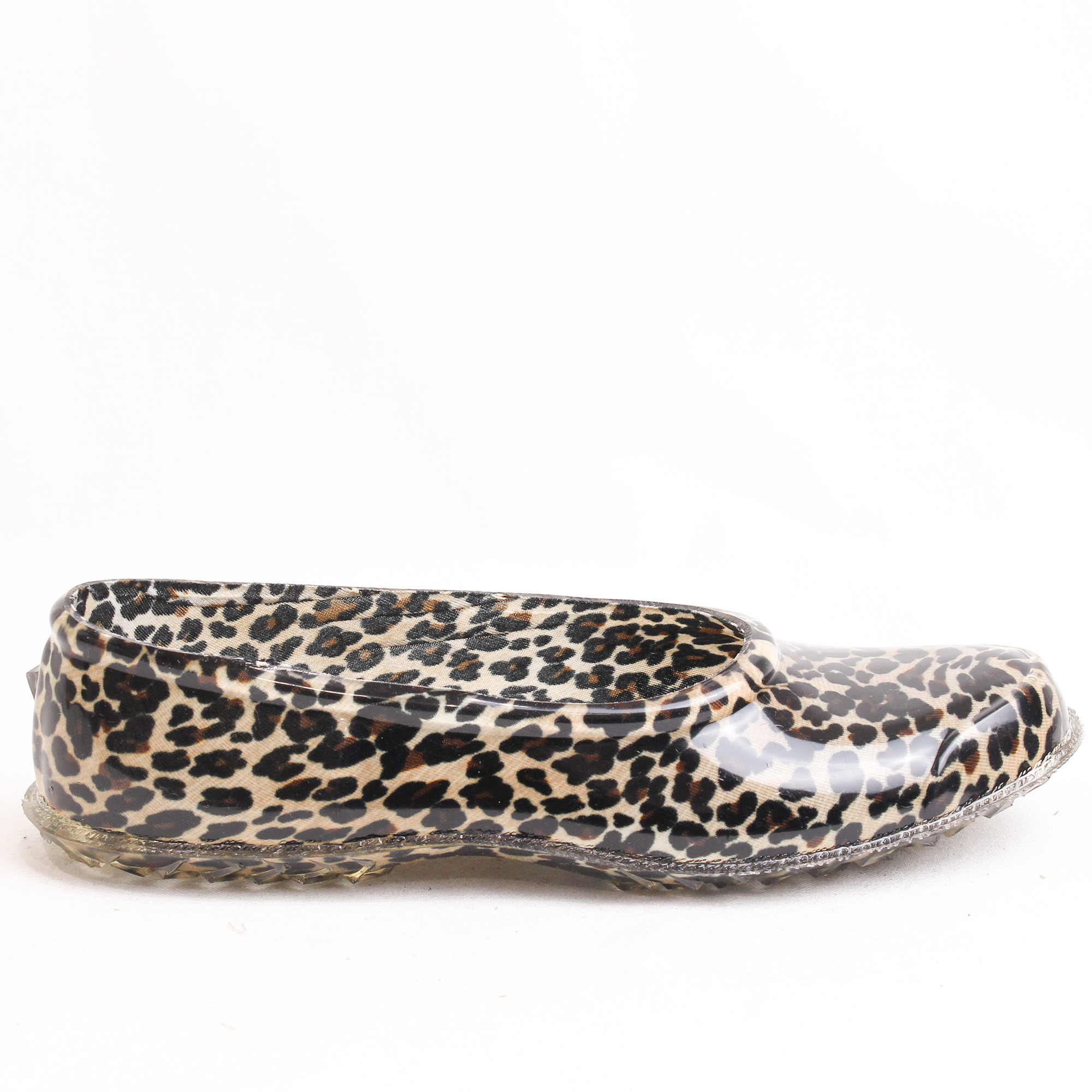 Arısan Leopar Desenli Şeffaf Plastik Ayakkabı