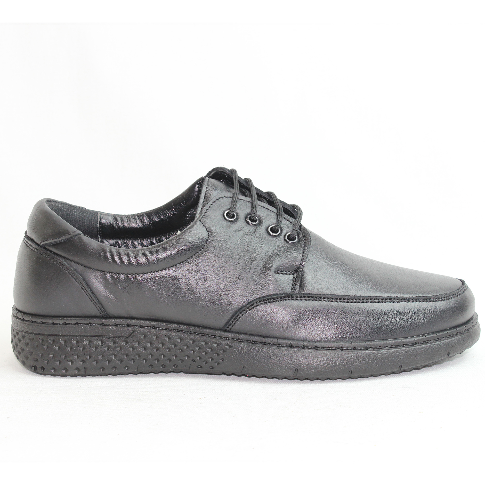 Obucca Siyah Deri Bağlı Topuk Jelli Günlük Poli Ayakkabı Obucca Siyah Deri Bağlı Topuk Jelli Günlük Poli Ayakkabı