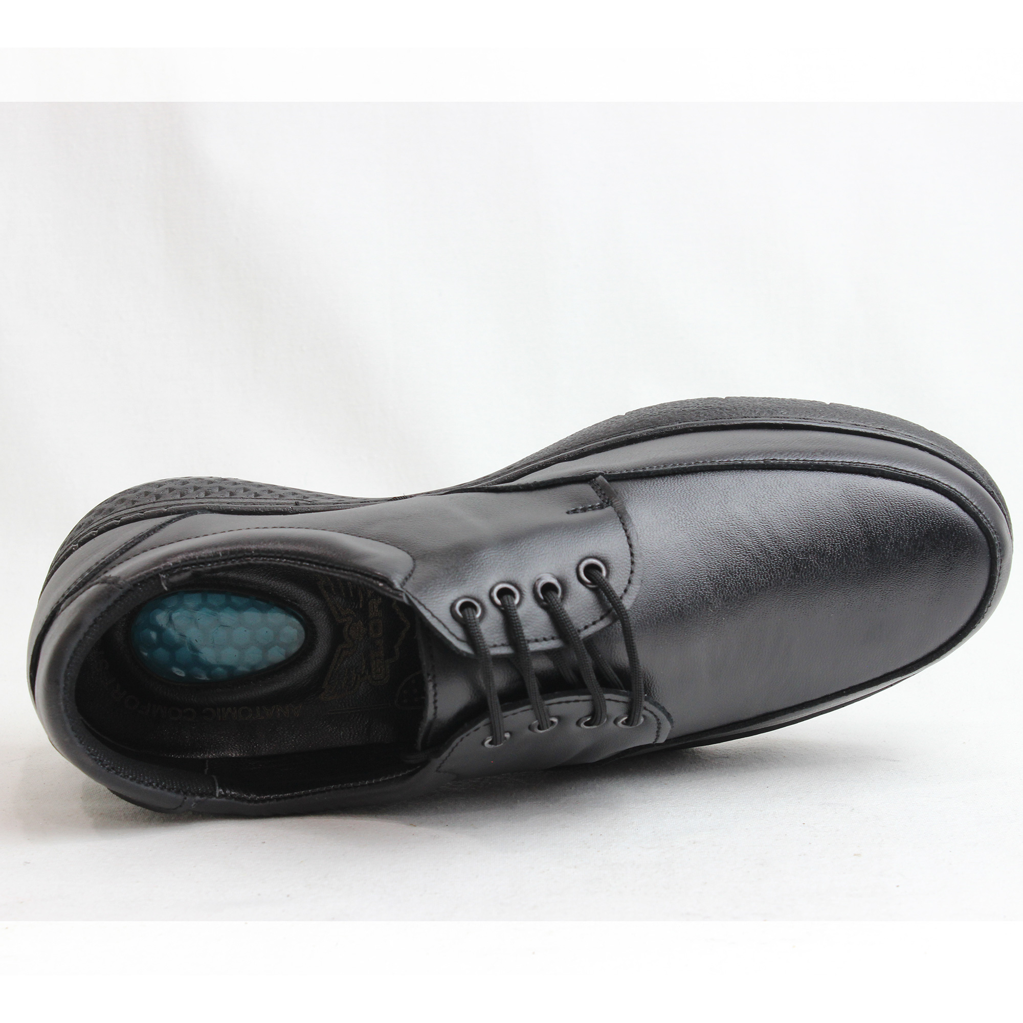 Obucca Siyah Deri Bağlı Topuk Jelli Günlük Poli Ayakkabı Obucca Siyah Deri Bağlı Topuk Jelli Günlük Poli Ayakkabı