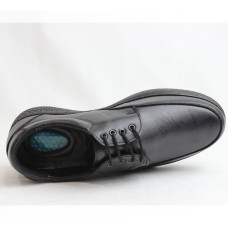 Obucca Siyah Deri Bağlı Topuk Jelli Günlük Poli Ayakkabı