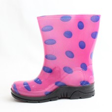 Obucca Astarsız Günlük Çocuk Yağmur Çizmesi Pembe Puanlı
