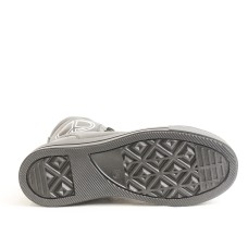 Obucca Hengli Siyah Gümüş Cilt Bilekli Postal Ayakkabı