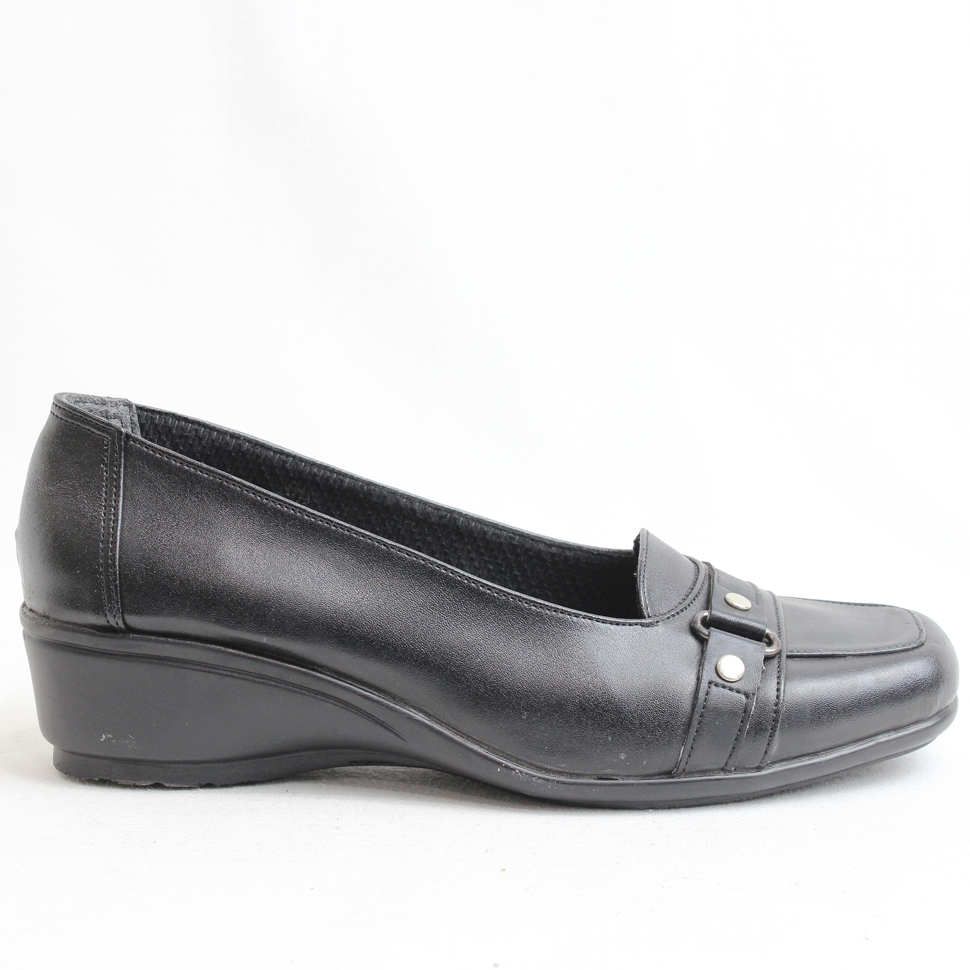 Obucca Siyah Cilt Düz Günlük Anne Ayakkabı