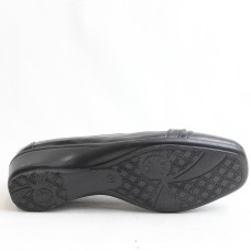 Obucca Siyah Cilt Düz Günlük Anne Ayakkabı