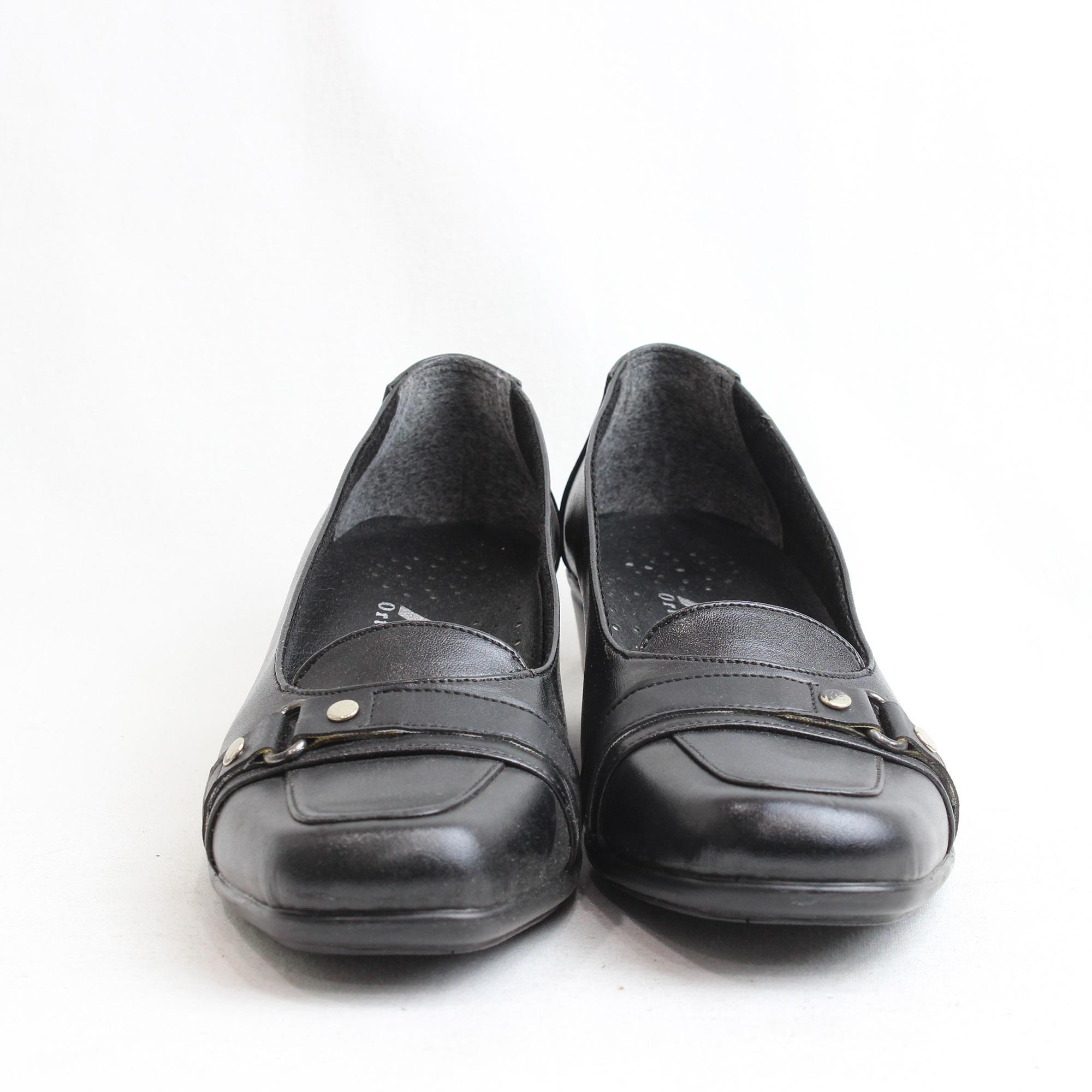 Obucca Siyah Cilt Düz Günlük Anne Ayakkabı