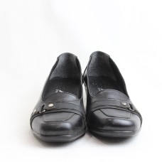 Obucca Siyah Cilt Düz Günlük Anne Ayakkabı